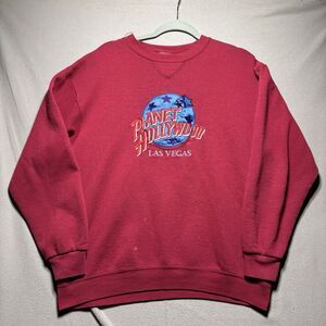 Vintage Planet Hollywood Sweatshirt Adult Large Vegas 90's USA‎ Made Embroidered